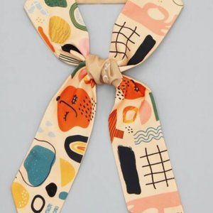 5 Silky twilly scarves for purse, hair, neck 5 patterns, colors bundle